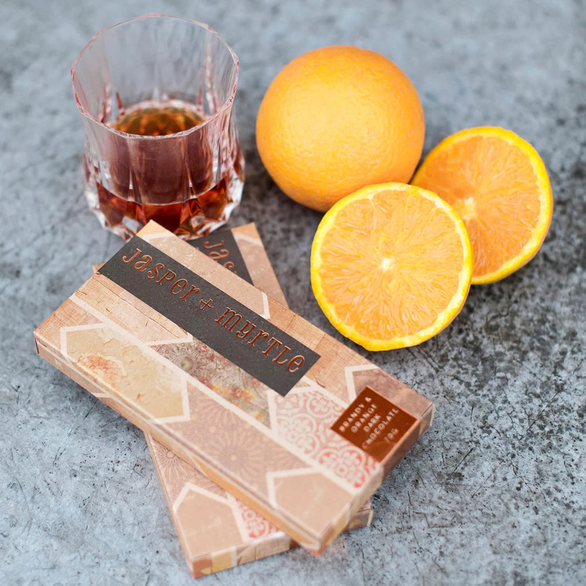 Jasper + Myrtle Brandy & Orange Dark Chocolate 70g