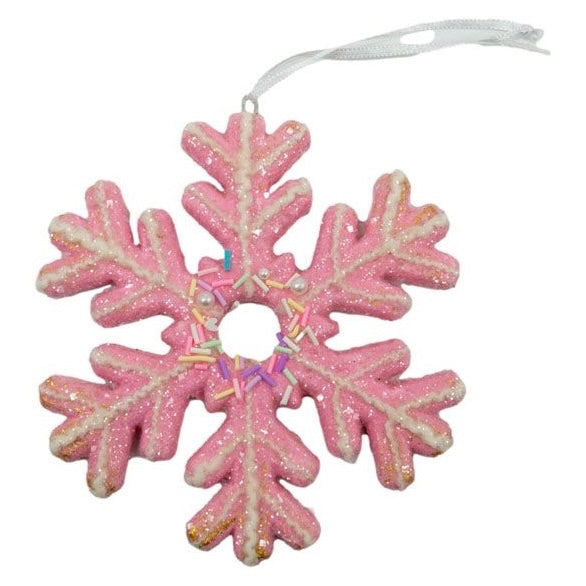15CM PINK SNOWFLAKE HANGING