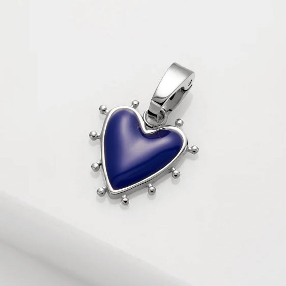 Heart Charm Blue/Silver