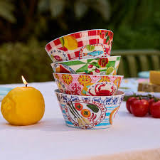 Melamine Bowls Italian Summer Set of Four