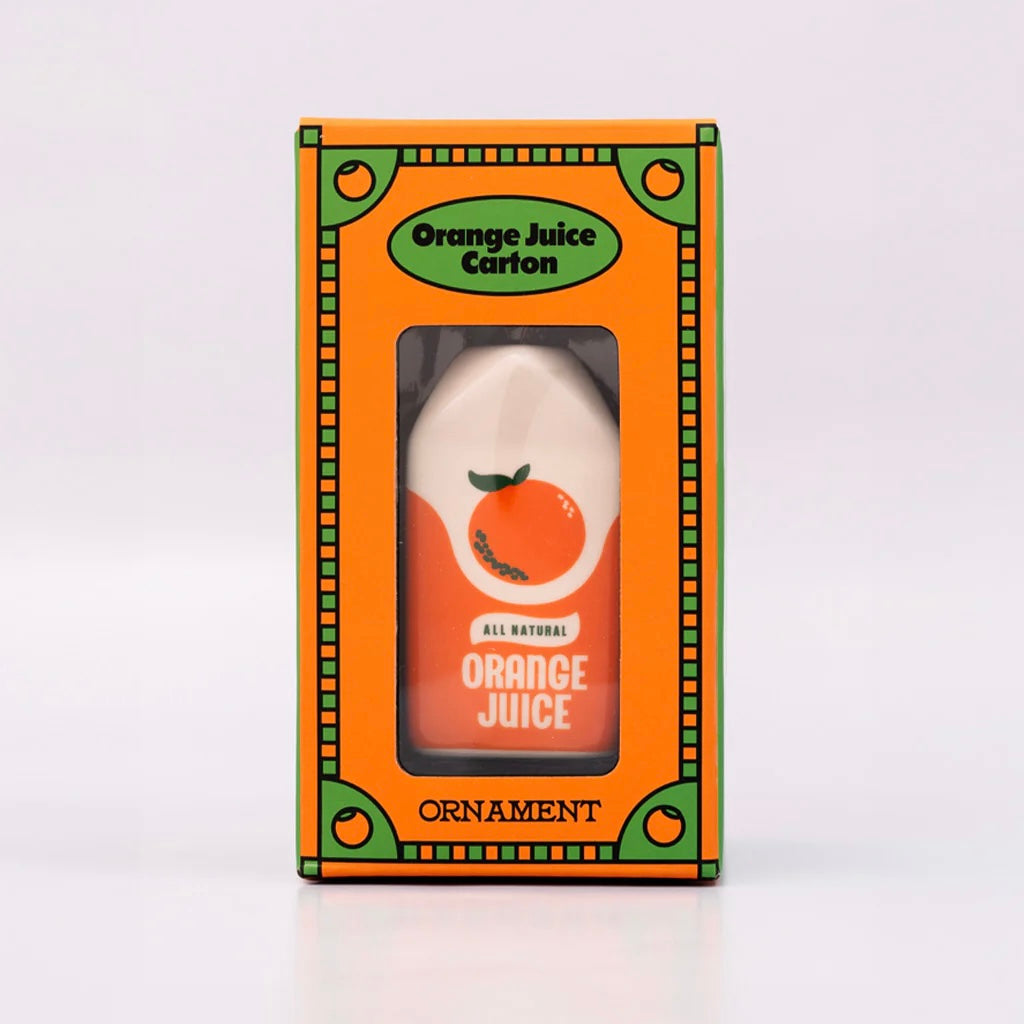 ban.do Orange Juice Carton Ornament