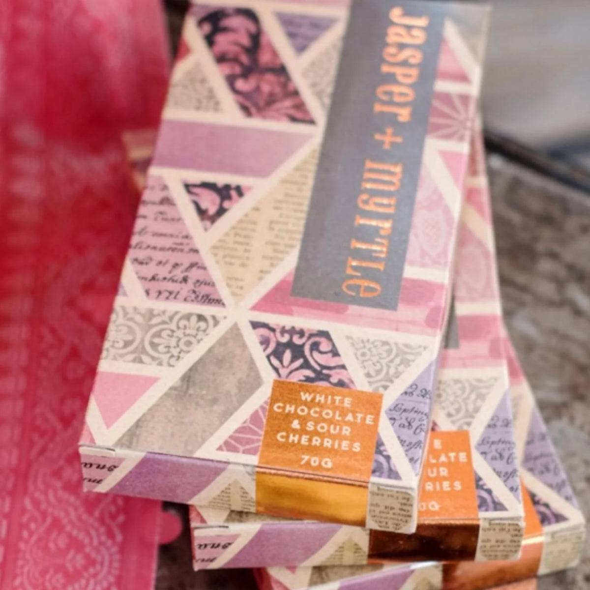 Jasper + Myrtle White Chocolate & Sour Cherries 70g