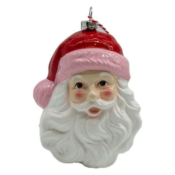 WEIHNACHTSMANN MIT ROSA ZIERLEISTEN-ANHÄNGER