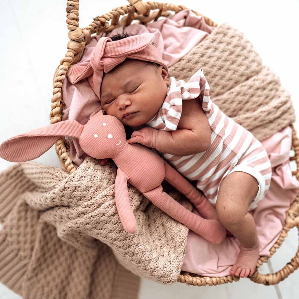 Rose Milk Stripe Short Sleeve Bodysuit