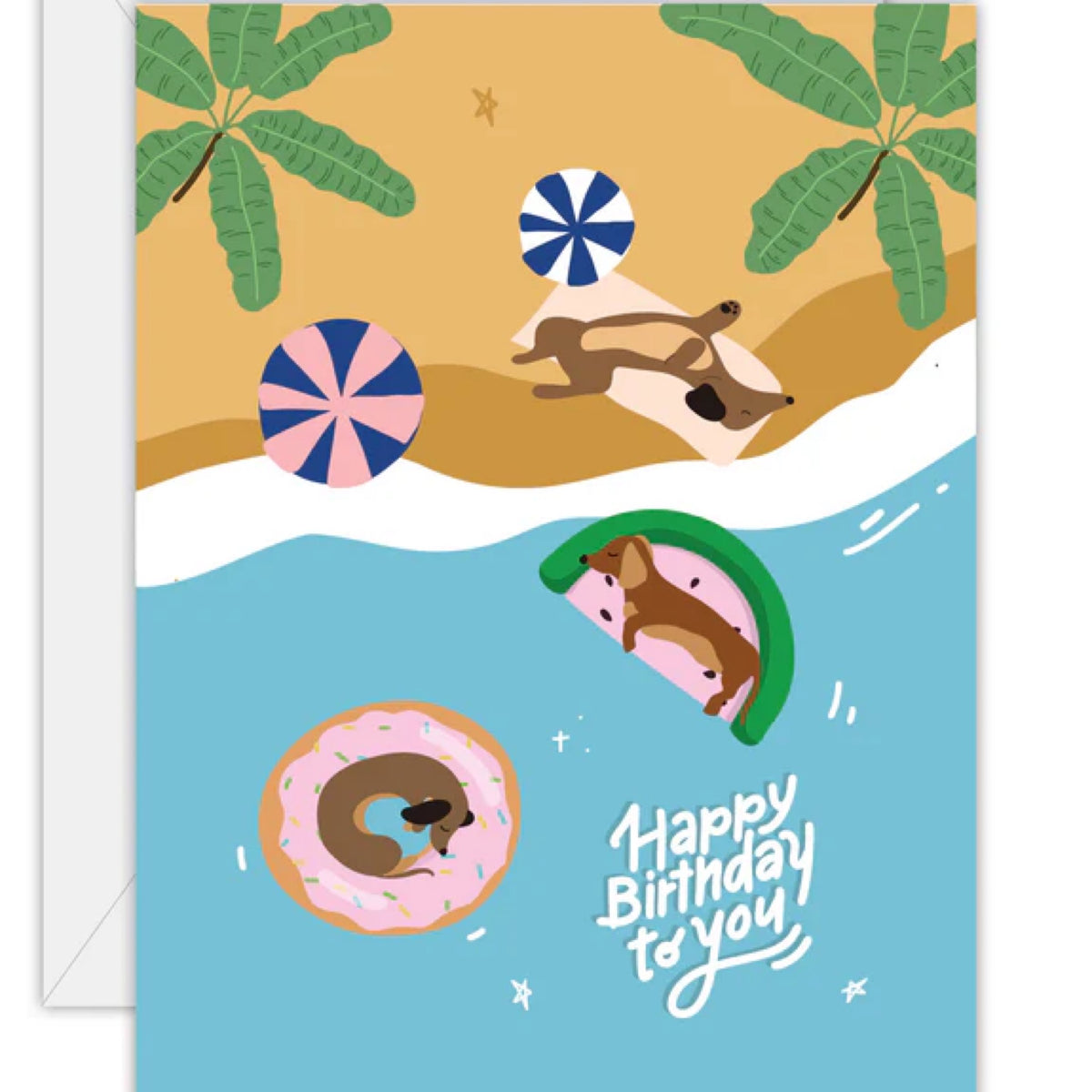 Happy Birthday - Sand Sun And Sausage Dog