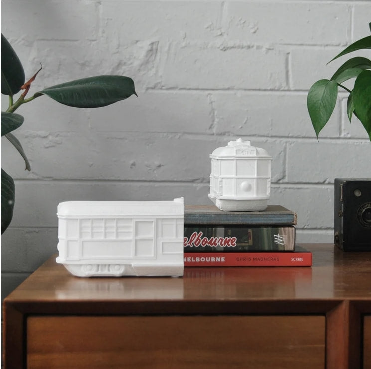 White Moose Tram Bookends - White