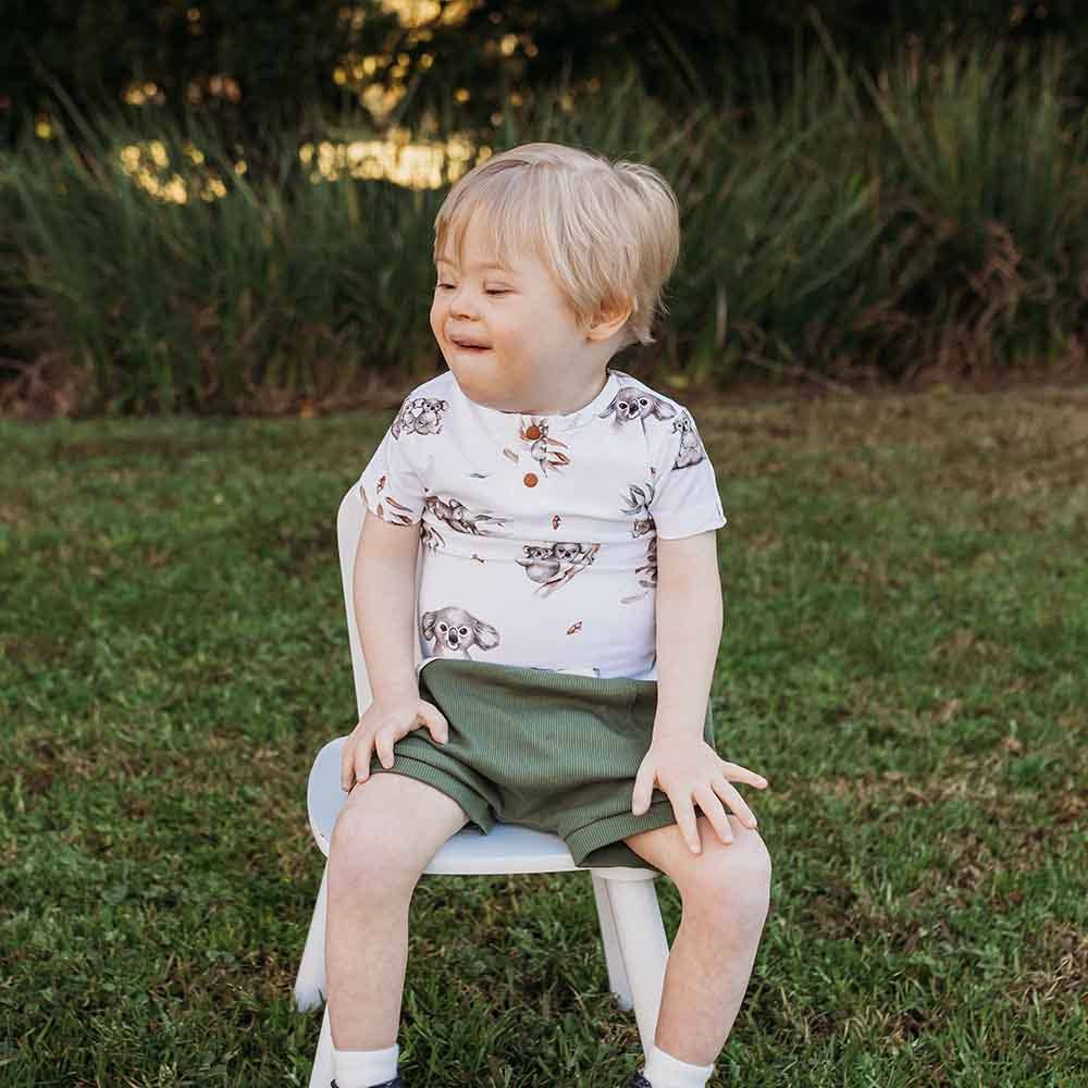 Koala Short Sleeve Organic Bodysuit: Newborn (0000)