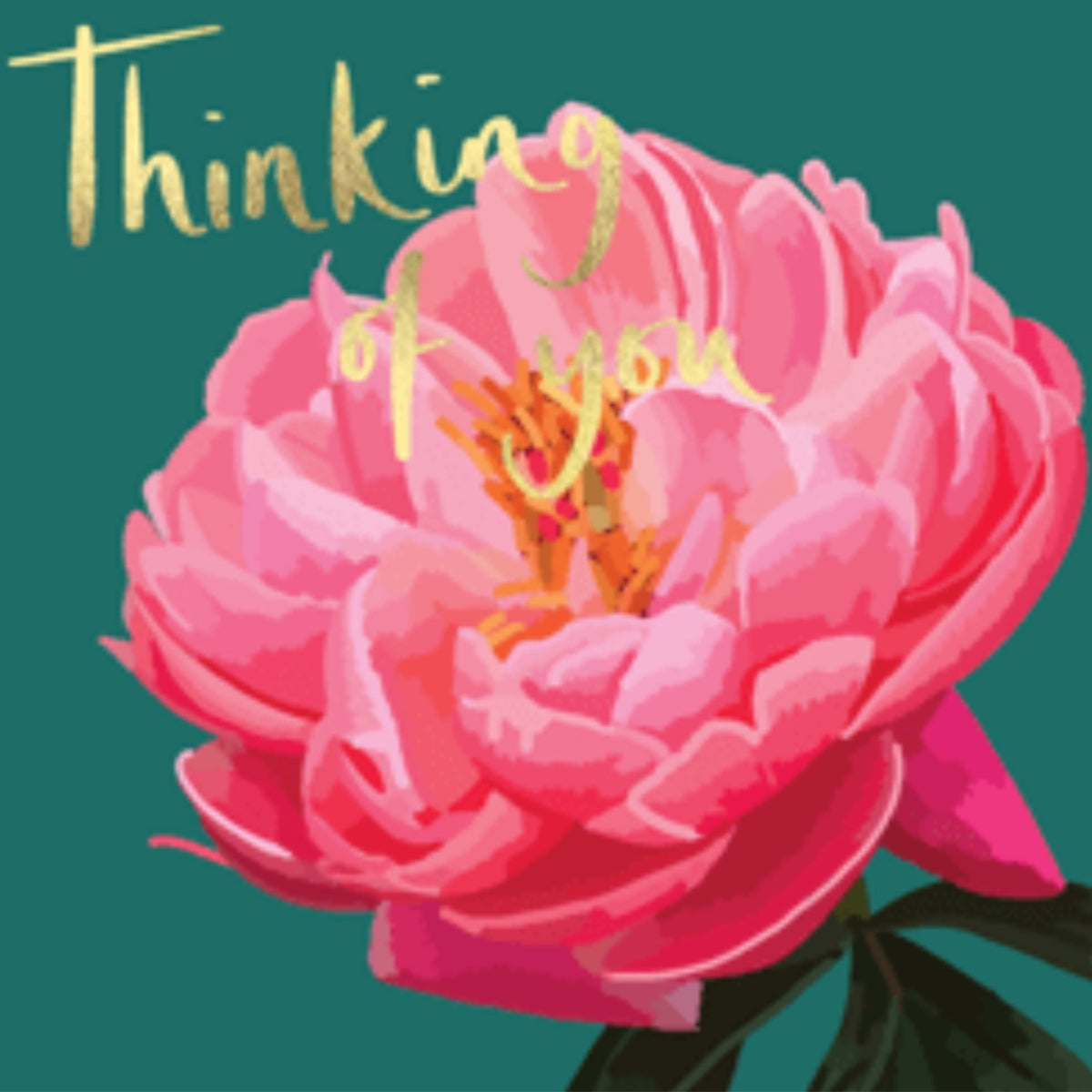 Sarah Kelleher Thinking of You Botanical Gold Card