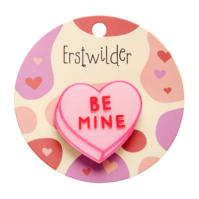 Erstwilder Candy Heart Simplified Mini Brooch - Pink