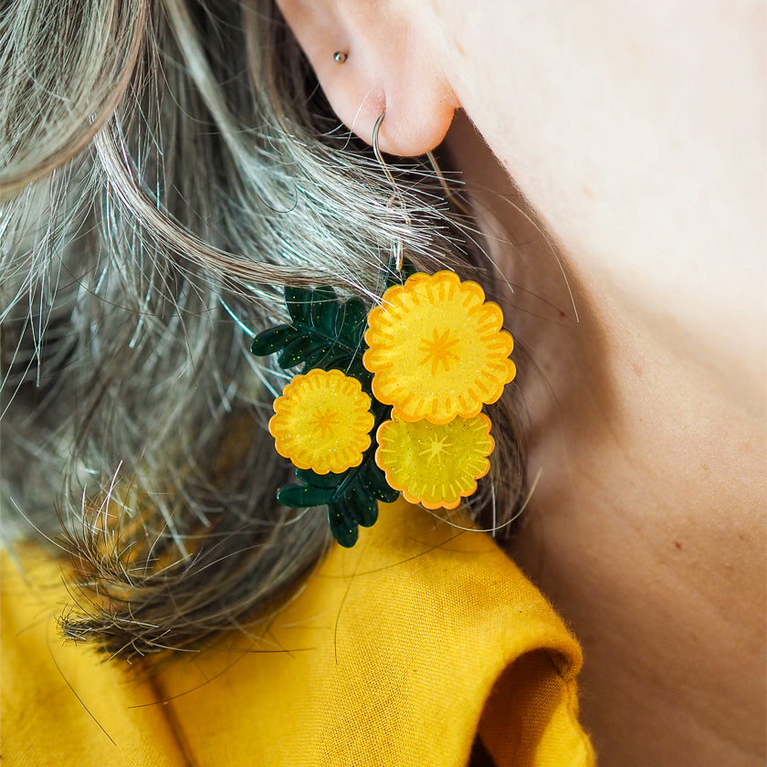 Erstwilder Sunshine Wattle Drop Earrings
