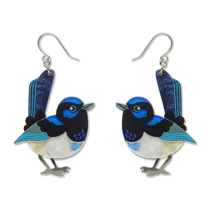 Erstwilder Superb Fairy Wren Drop Earrings