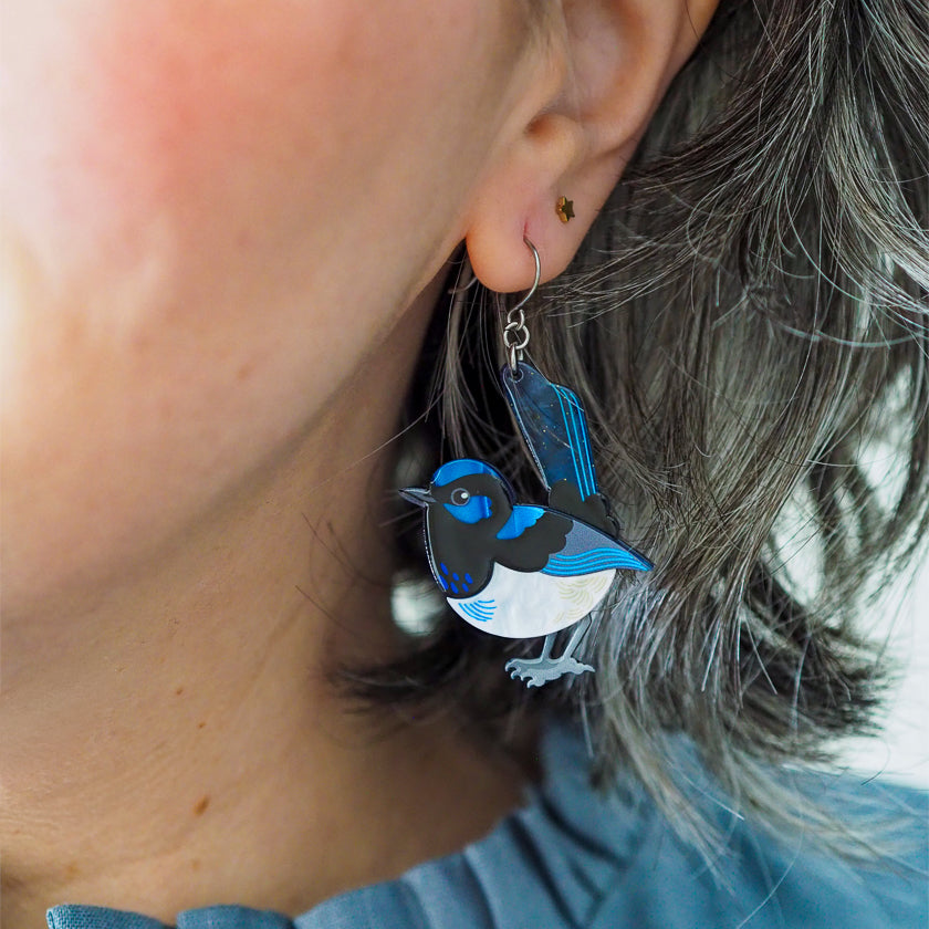 Erstwilder Superb Fairy Wren Drop Earrings