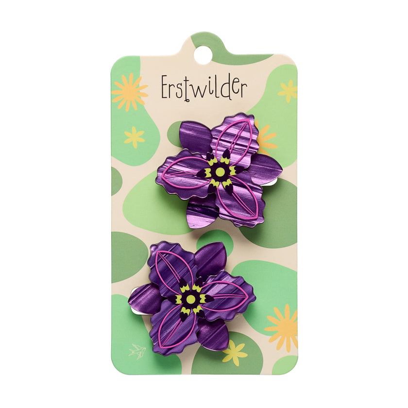 Erstwilder Chocolate Lily Hair Clips - 2 Piece