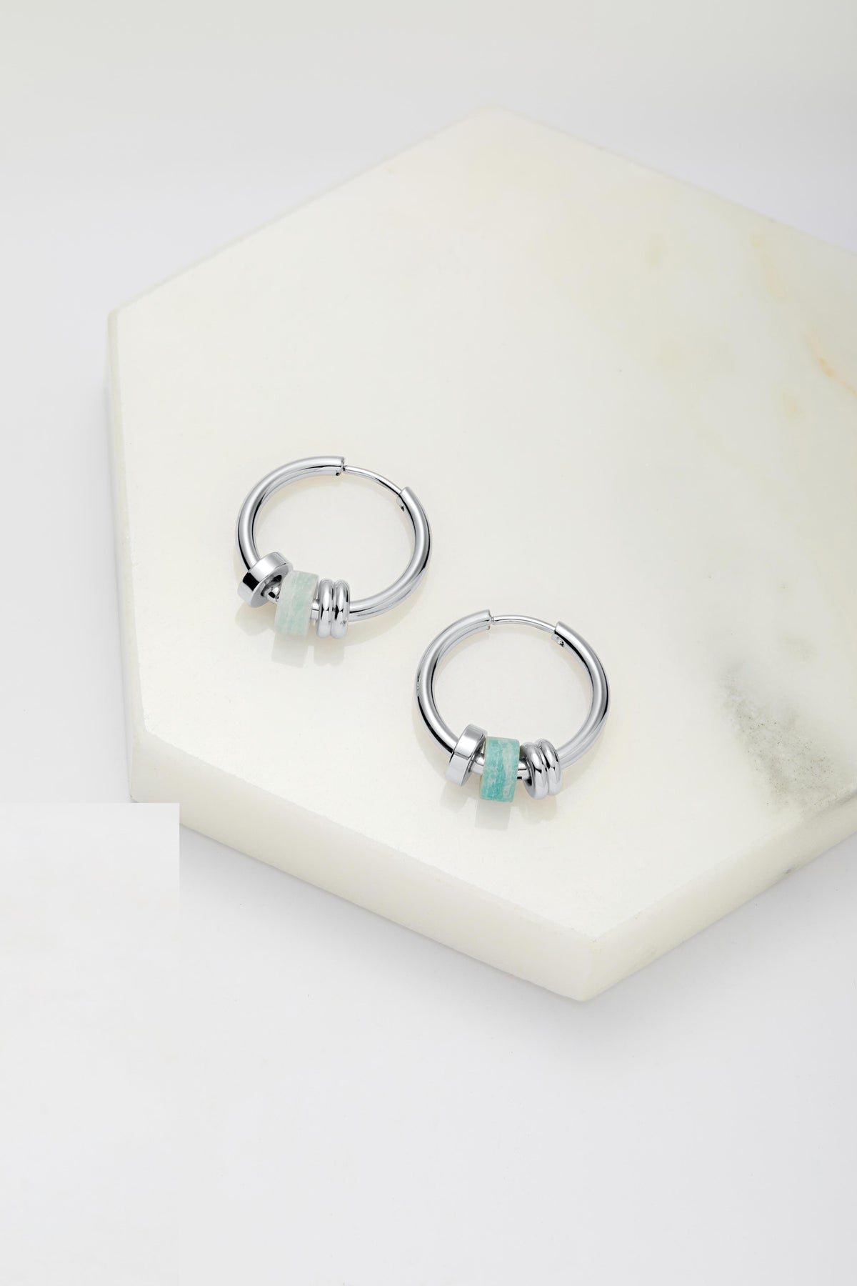 Amina Hoop Sea Silver
