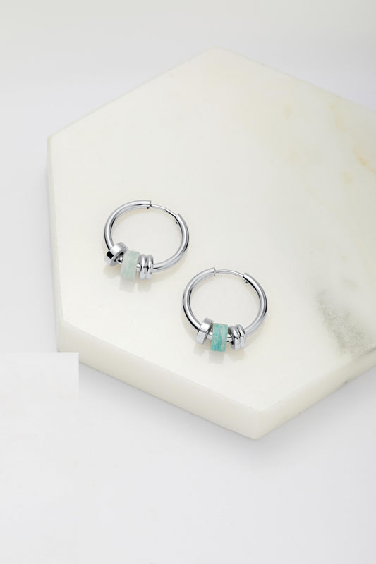 Amina Hoop Sea Silver
