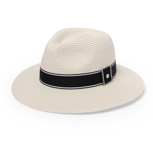 DH038 Elfenbein/Schwarz Chicago Golf Fedora M/L 58cm