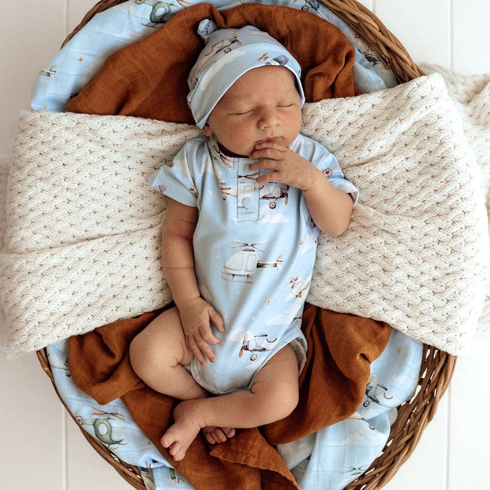 Taking Flight Short Sleeve Organic Bodysuit: 6-12 Months (0)