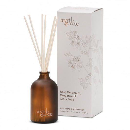 Myrtle and Moss Oil Diffuser Rose Geranium Grapefruit and Clary Sage