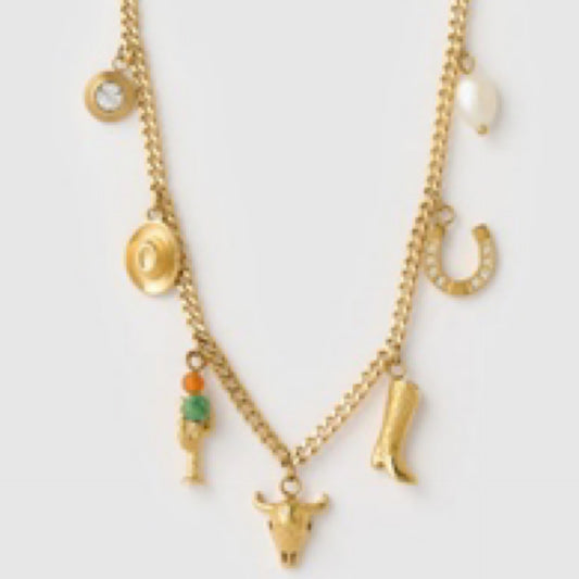 Rodeo Gold Charm Necklace by Arms of Eve