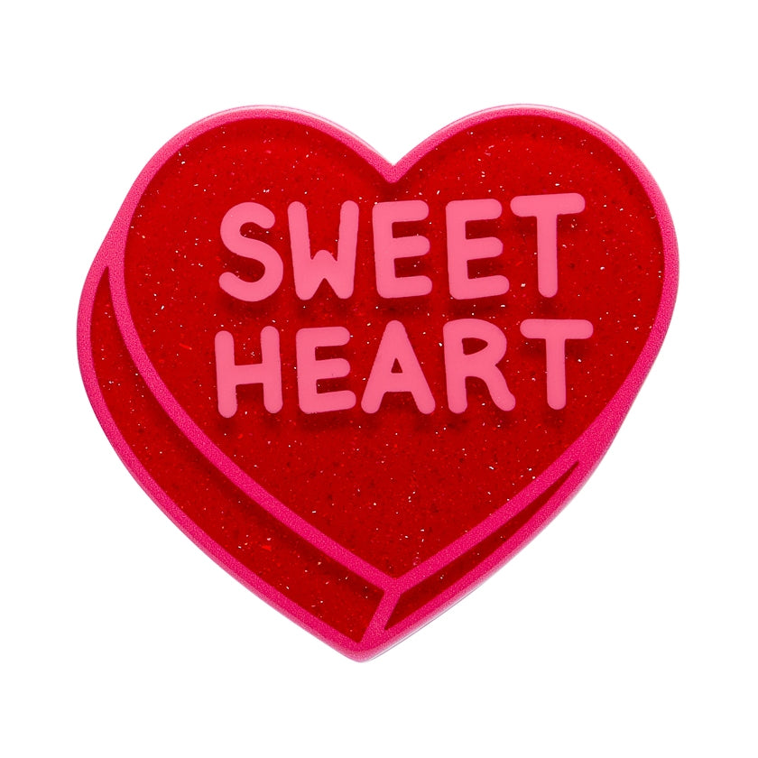 Erstwilder Candy Heart Simplified Mini Brooch - Red