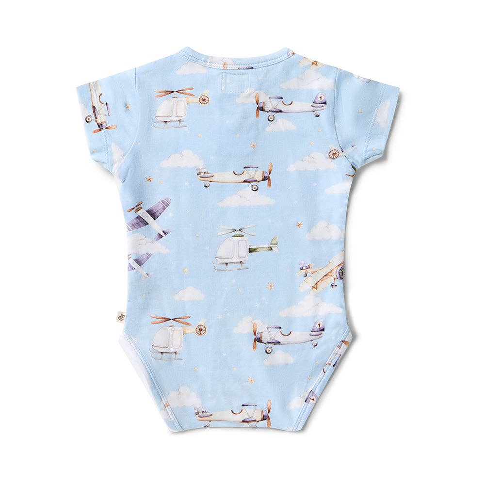 Taking Flight Short Sleeve Organic Bodysuit: Newborn (0000)