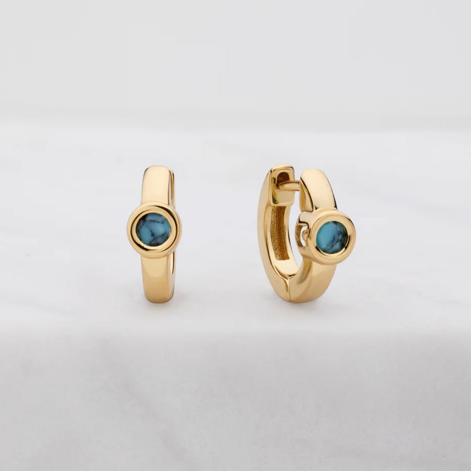 Luna Huggie Türkis Gold 7219