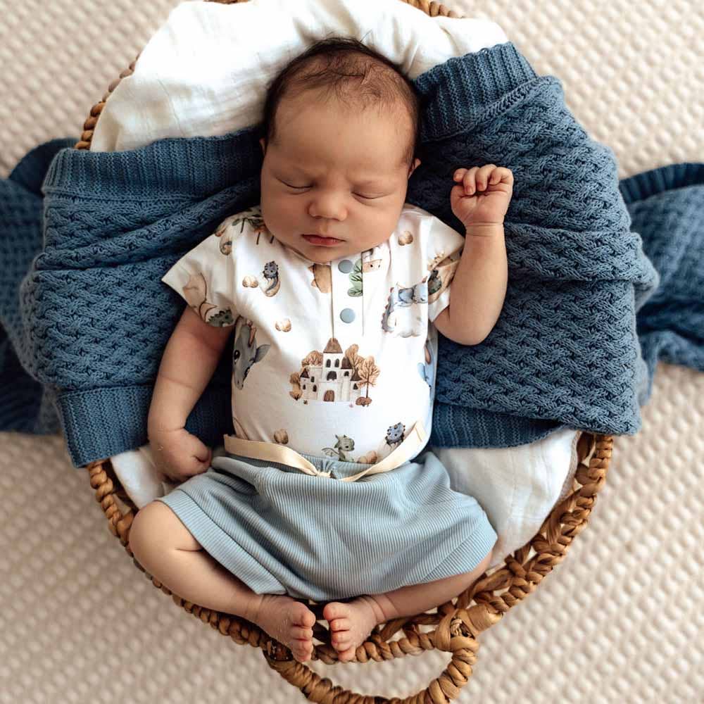 Dragon Short Sleeve Organic Bodysuit: 3-6 Months (00)