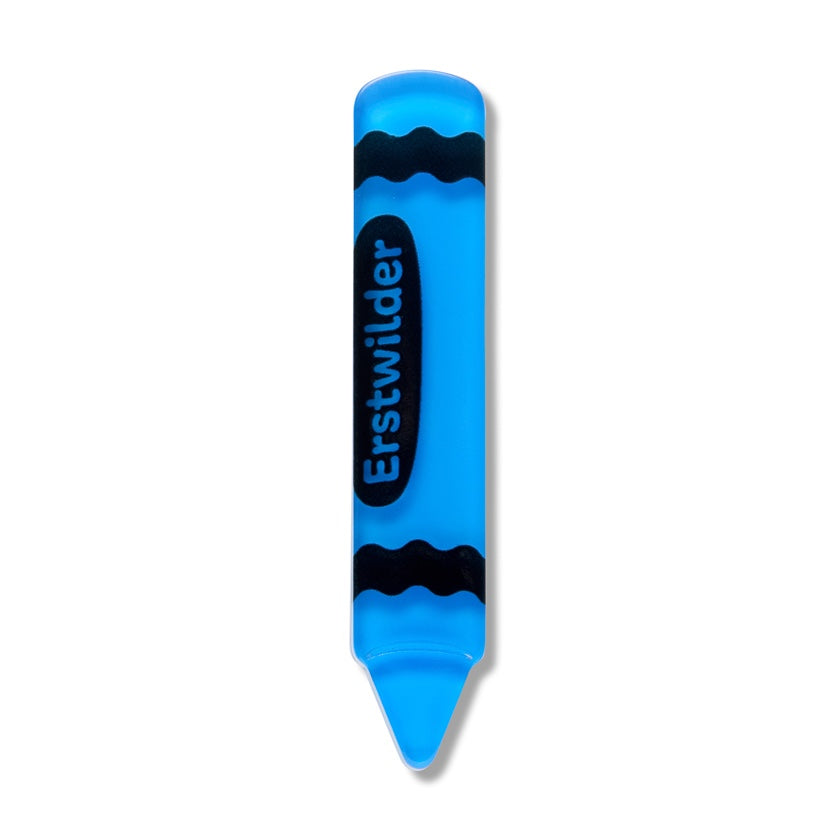 Erstwilder Crayon Simplified Mini Brooch Blue