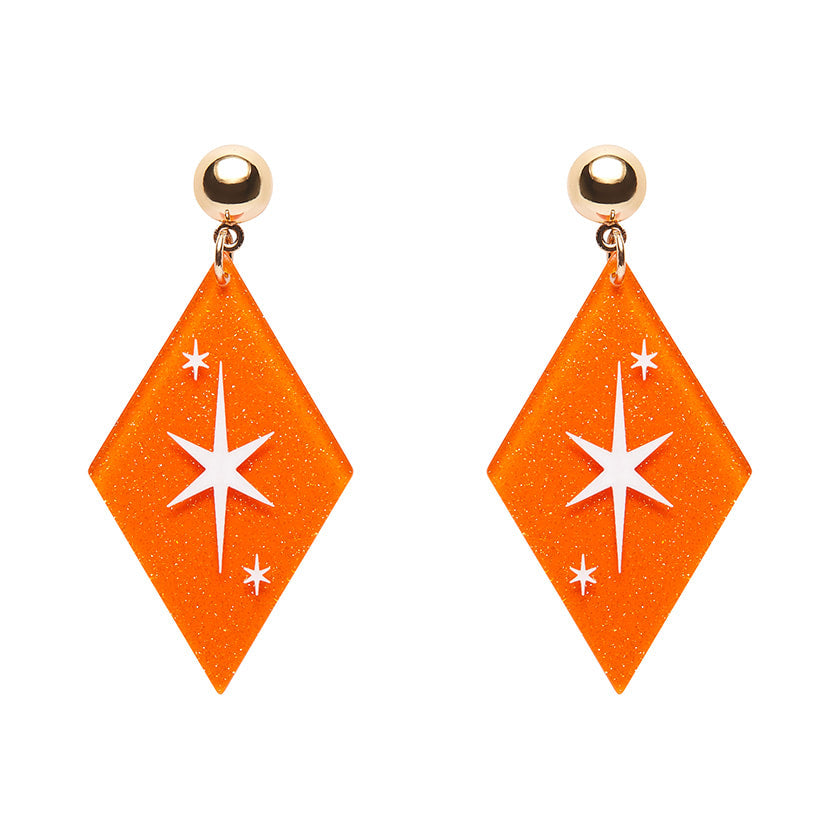 Atomic Diamond Drop Earrings - 4 colours available