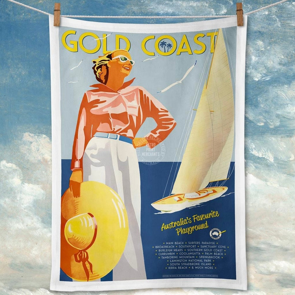 Retro Print Merchants Linen Tea Towels