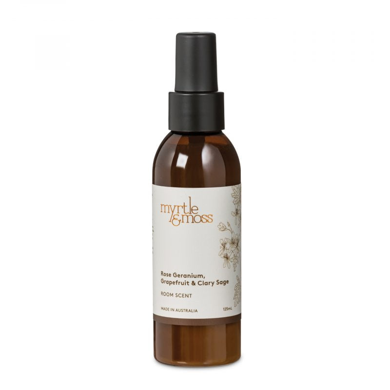 Myrtle & Moss Room Scent Rose Geranium Grapefruit & Clary Sage 125ml
