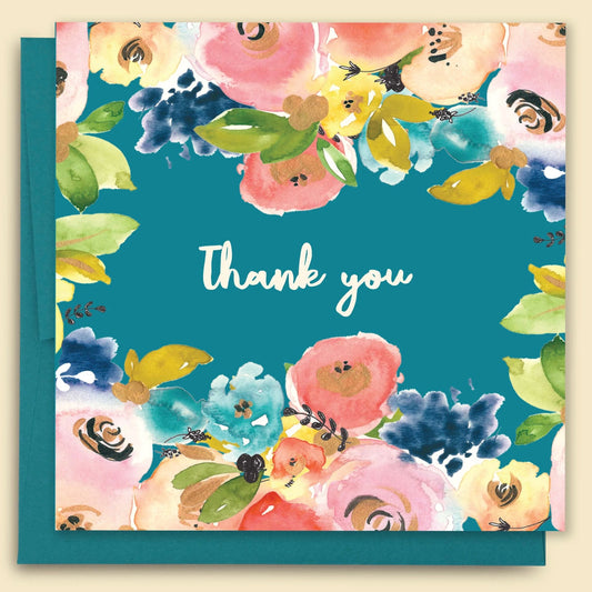 Thank You Pagoda Floral Card