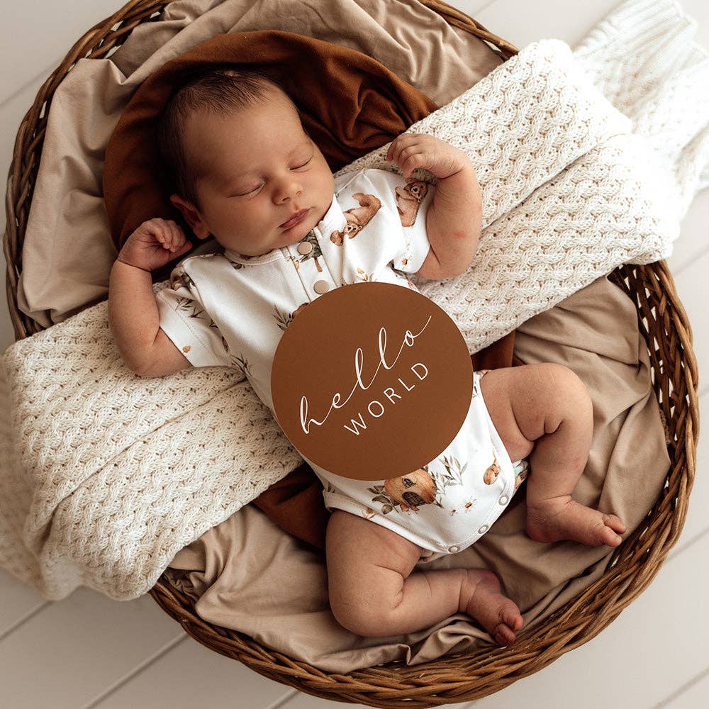 Bears Short Sleeve Organic Bodysuit: 0-3 Months (000)