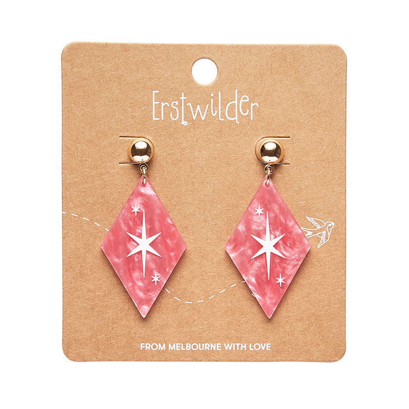 Atomic Diamond Drop Earrings - 4 colours available
