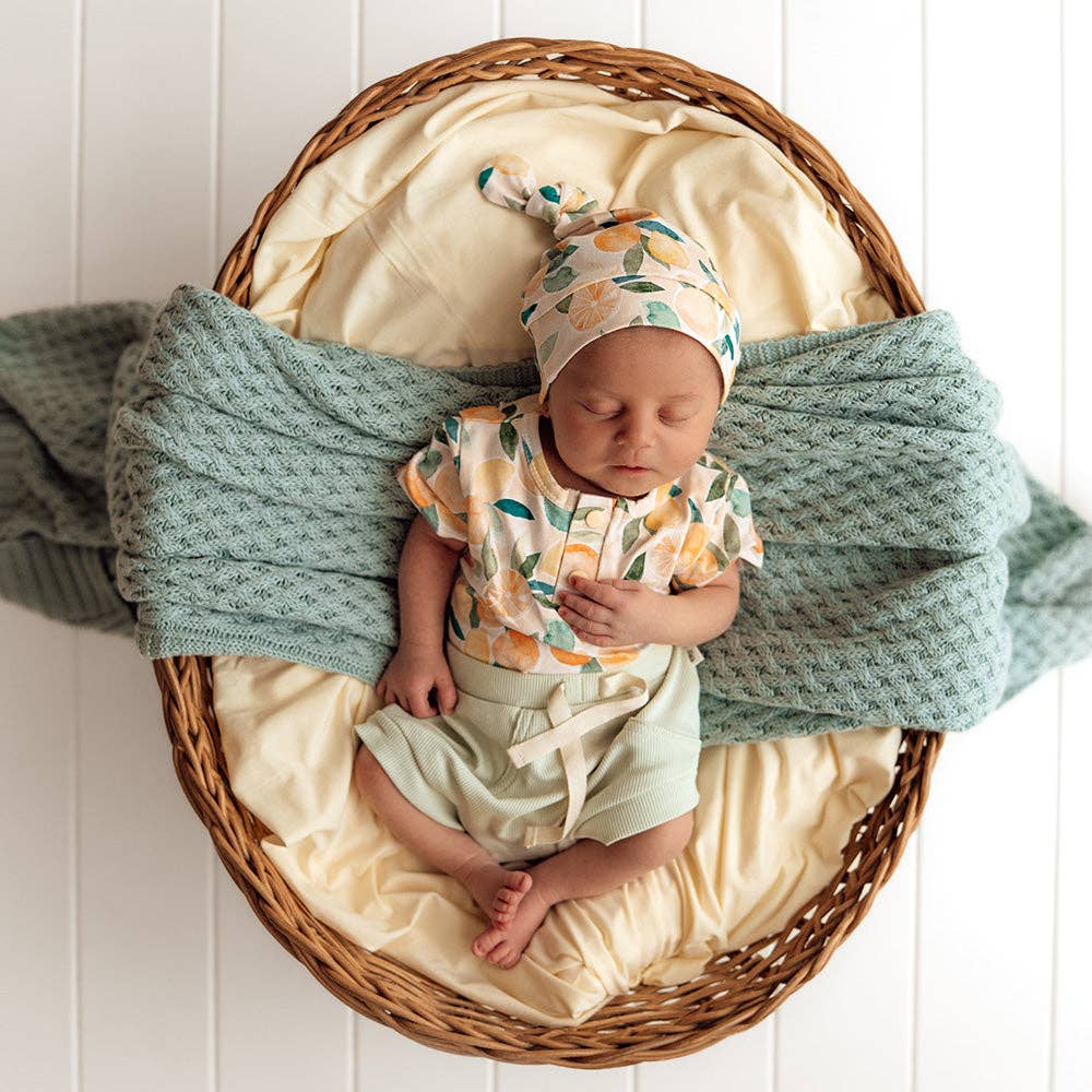 Sunny Citrus Short Sleeve Organic Bodysuit: 6-12 Months (0)