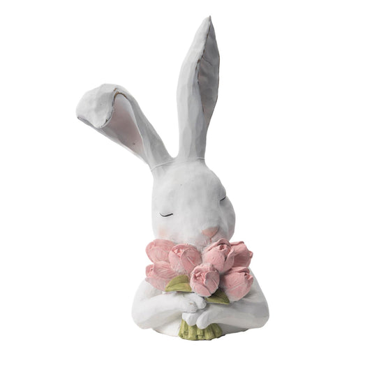 30cm Bunny Bust Pink Flower
