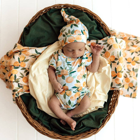 Citrus Squeeze Short Sleeve Organic Bodysuit: 6-12 Months (0)