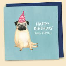 Happy Birthday Party Animal Pug