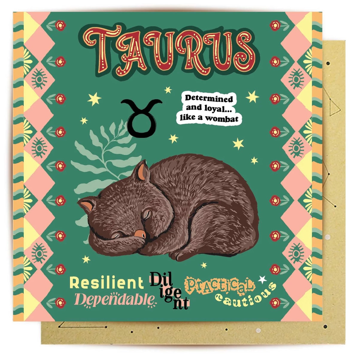 Aussie Astrology Taurus Greeting Card