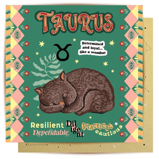 Aussie Astrology Taurus Greeting Card