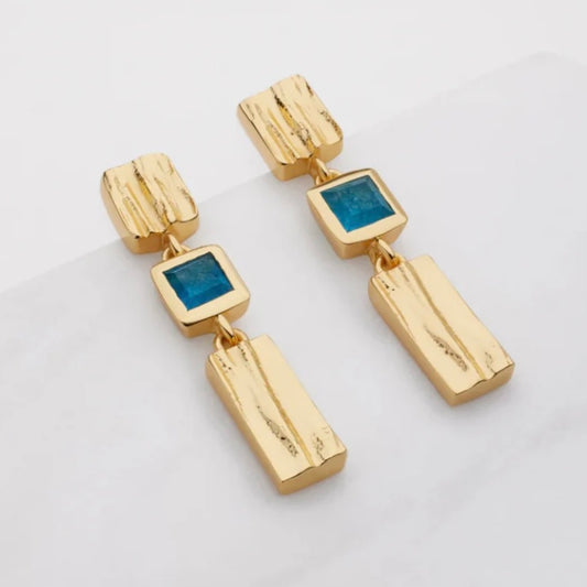 Samantha Earring Blue Black Jade 7270