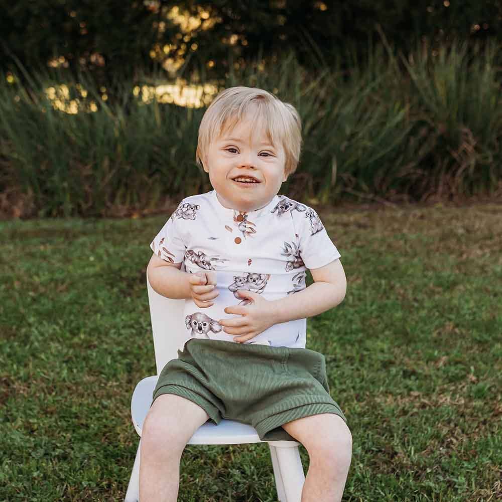 Koala Short Sleeve Organic Bodysuit: Newborn (0000)