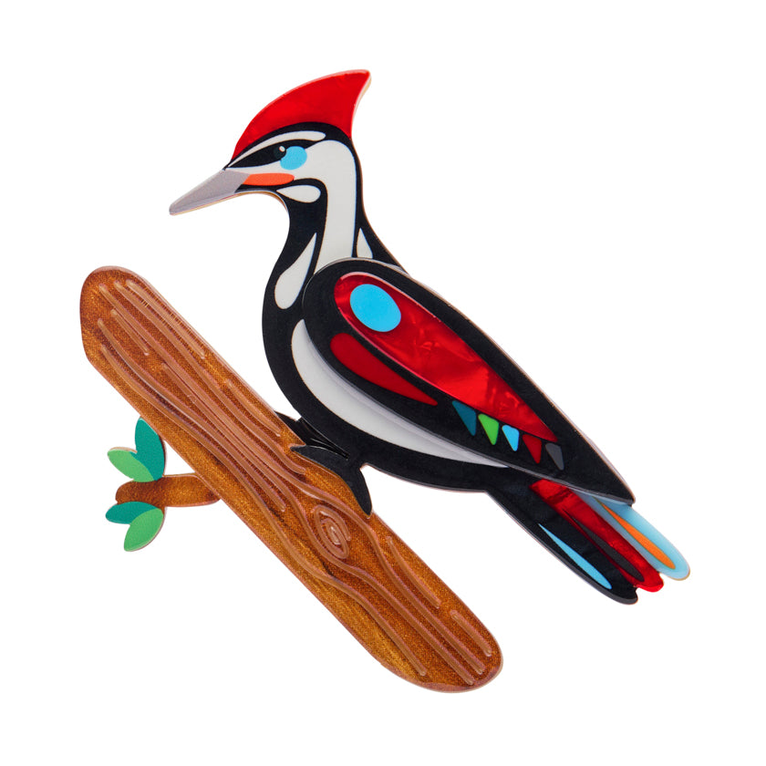 Pete Cromer The Persistent Pileated Woodpecker Brooch