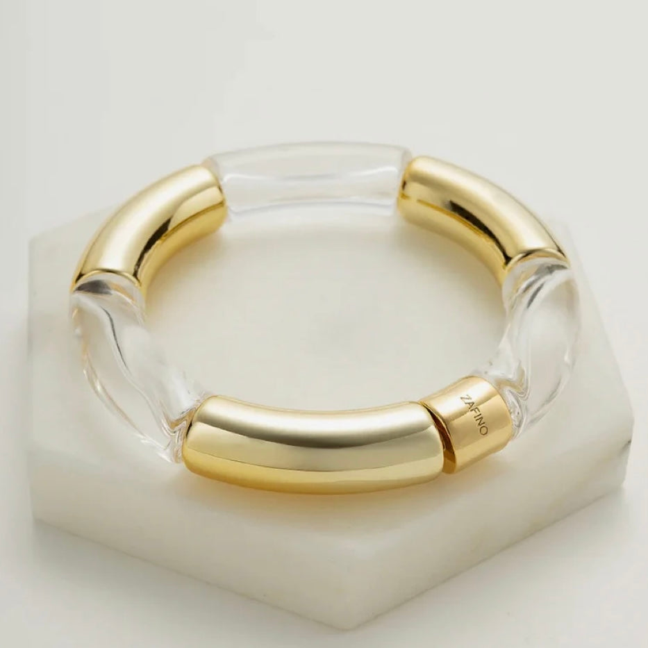 Tube Bangle Clear/Gold
