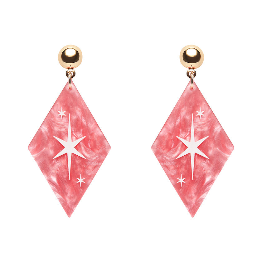 Atomic Diamond Drop Earrings - 4 colours available
