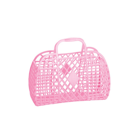 Sunjellies Pink Large Retro Basket