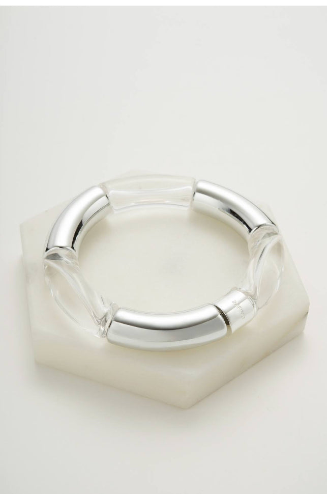 Tube Bangle Clear/Silver