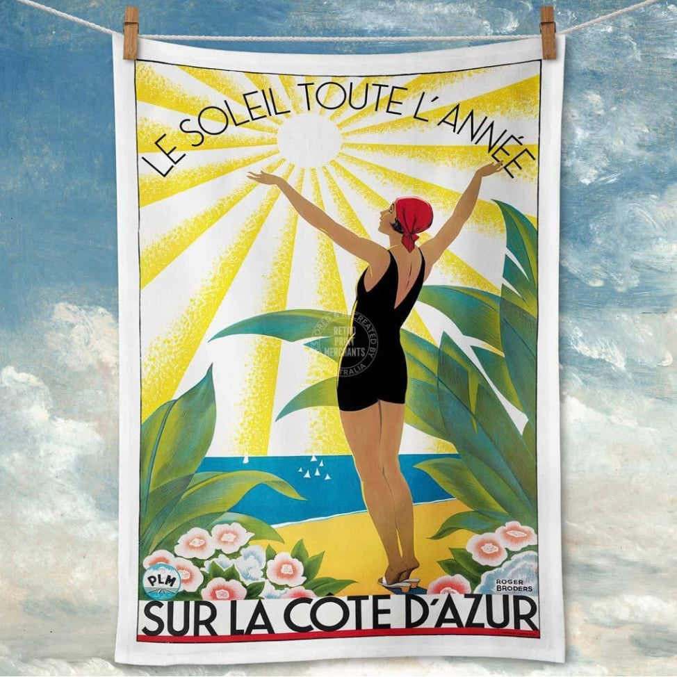 Retro Print Merchants Linen Tea Towels