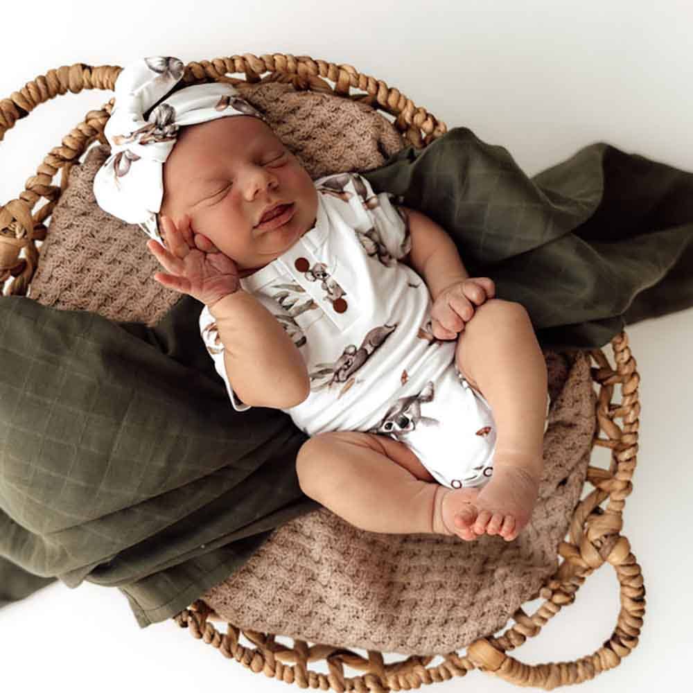 Koala Short Sleeve Organic Bodysuit: Newborn (0000)
