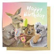 La La Land Mini Card Happy Birthday Ice Cream Critters MC-LL20